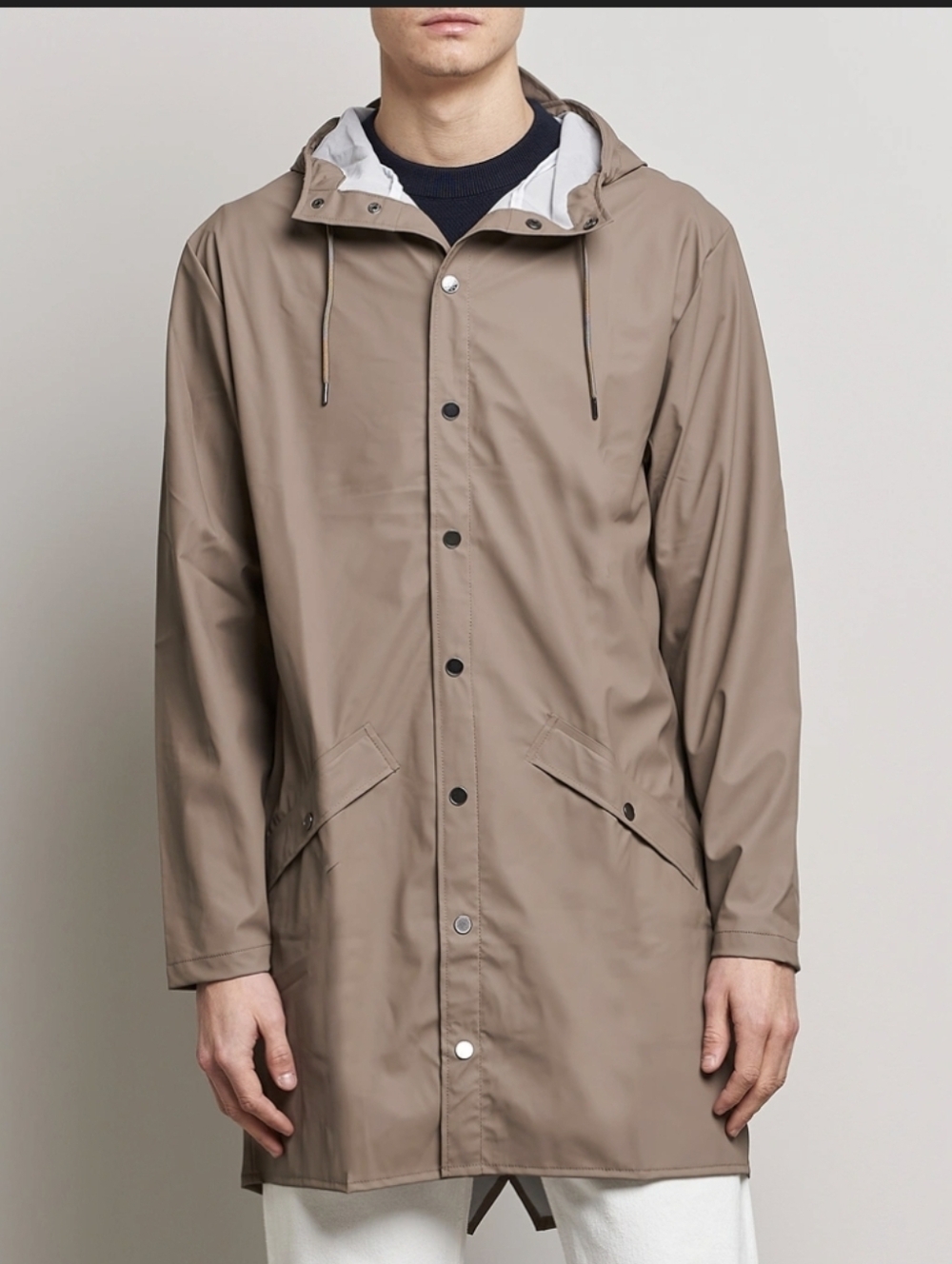 Rains Long Jacket Taupe